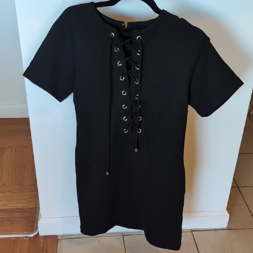 Black Lace-Up Dress